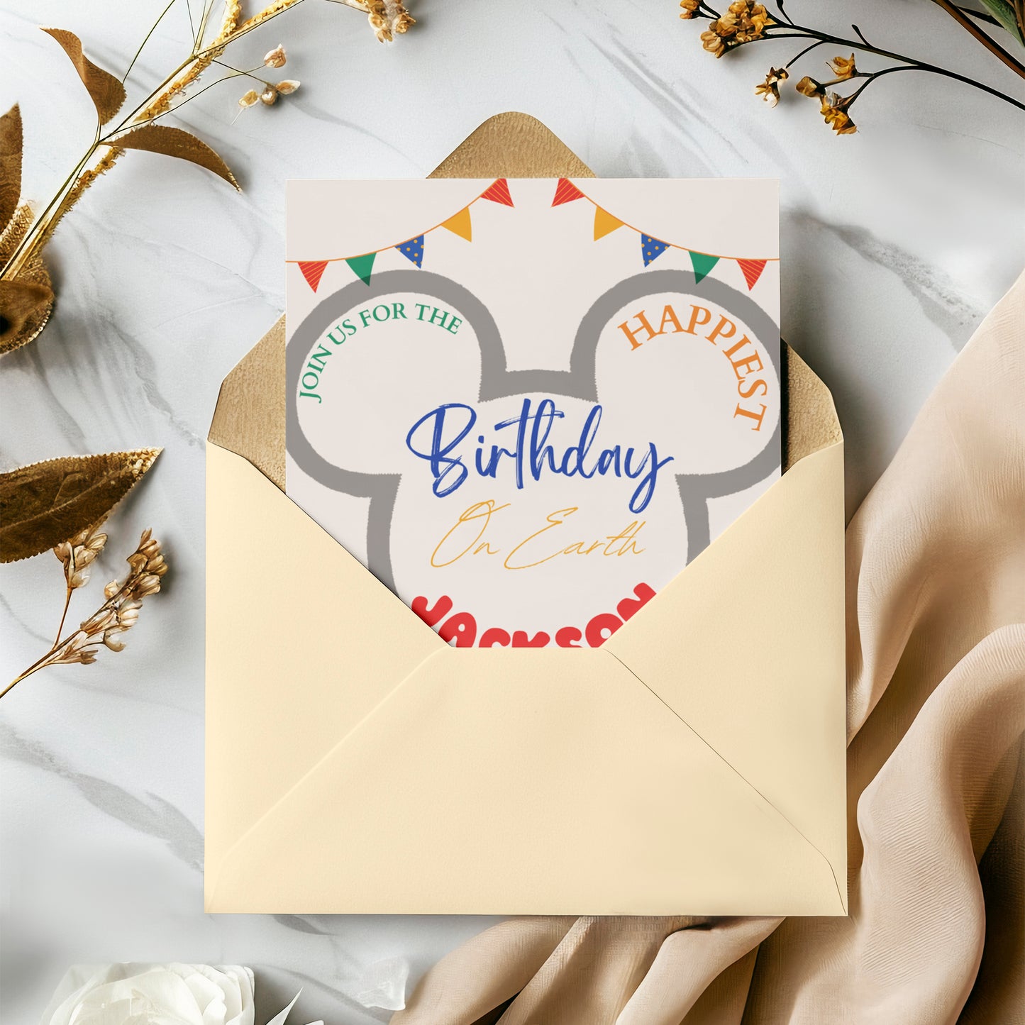 Happiest Birthday On Earth Disneyland Birthday Invitation Template