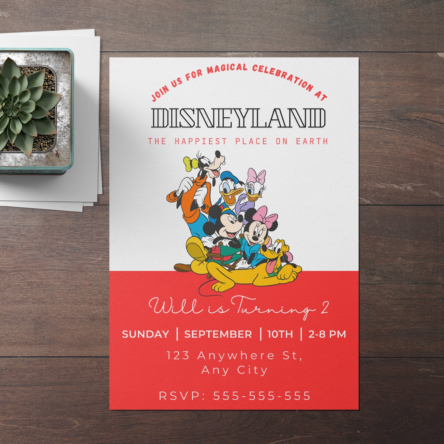 Happiest Birthday On Earth Disneyland Birthday Invitation Template