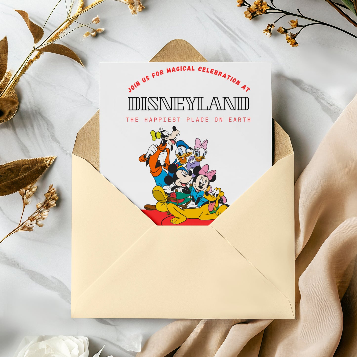 Happiest Birthday On Earth Disneyland Birthday Invitation Template