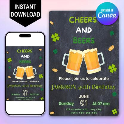 St. Patrick's Birthday Invitation Template - CreativeRino