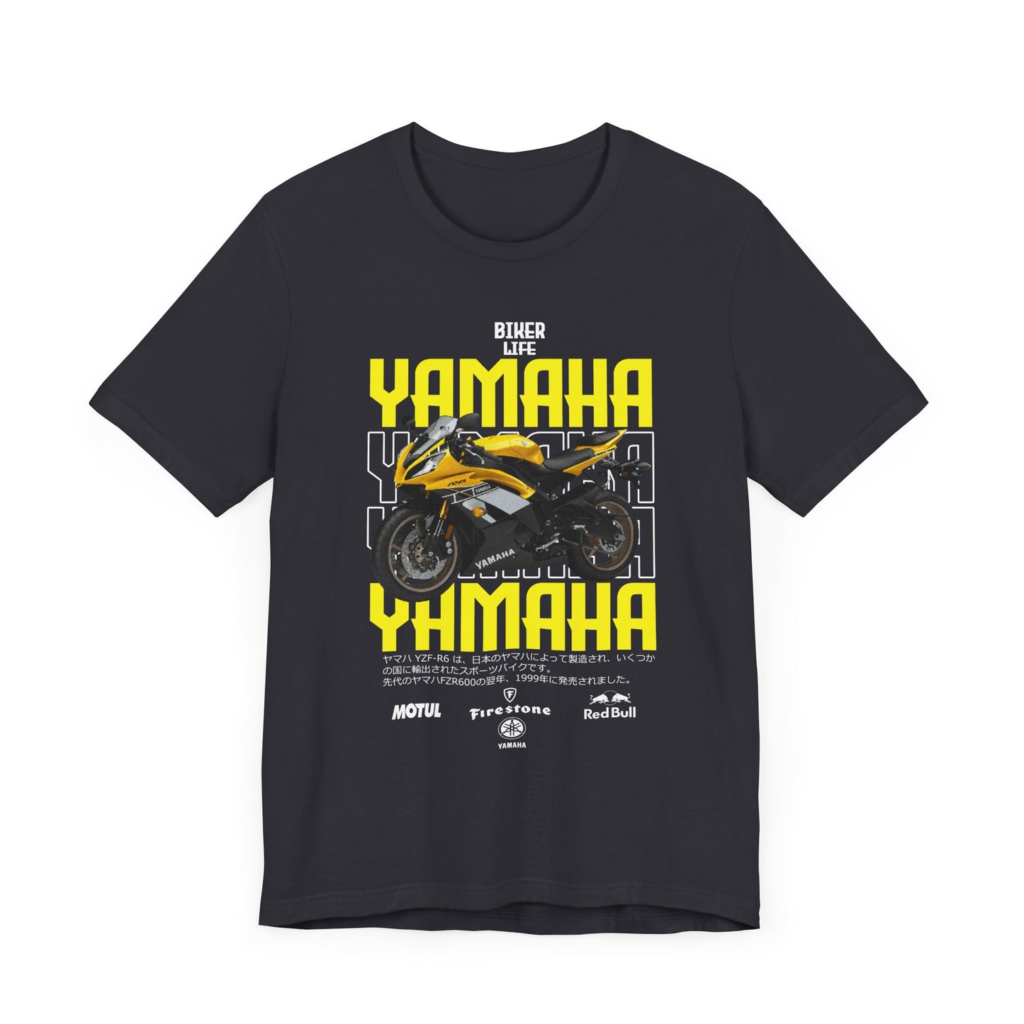 Yamaha Motorcycle Lovers Tee - Bold Biker Graphic Short Sleeve T-Shirt - CreativeRino