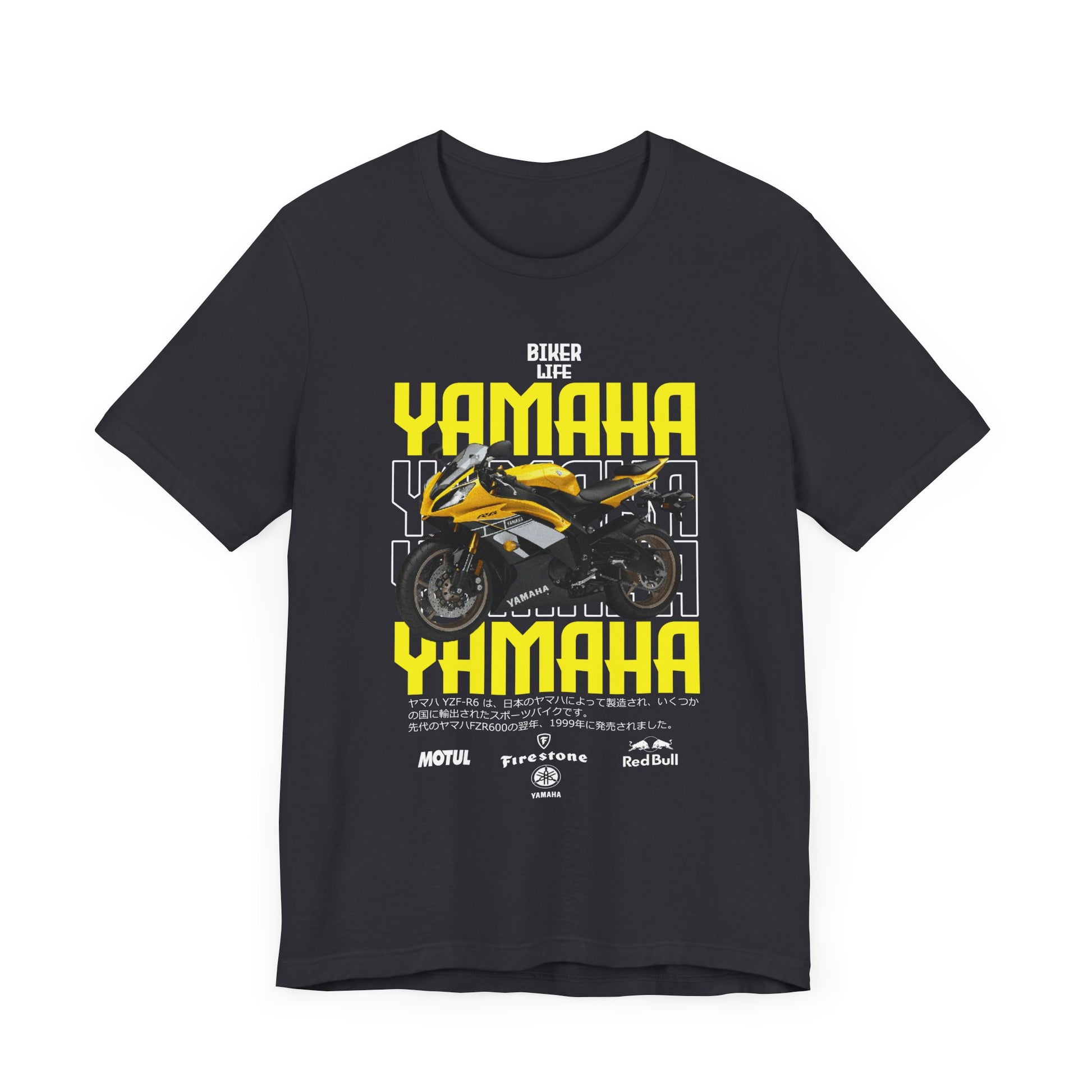 Yamaha Motorcycle Lovers Tee - Bold Biker Graphic Short Sleeve T-Shirt - CreativeRino