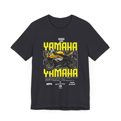 Yamaha Motorcycle Lovers Tee - Bold Biker Graphic Short Sleeve T-Shirt - CreativeRino