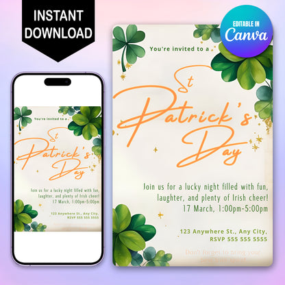 St. Patrick's Party Invitation Template - CreativeRino
