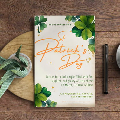St. Patrick's Party Invitation Template - CreativeRino