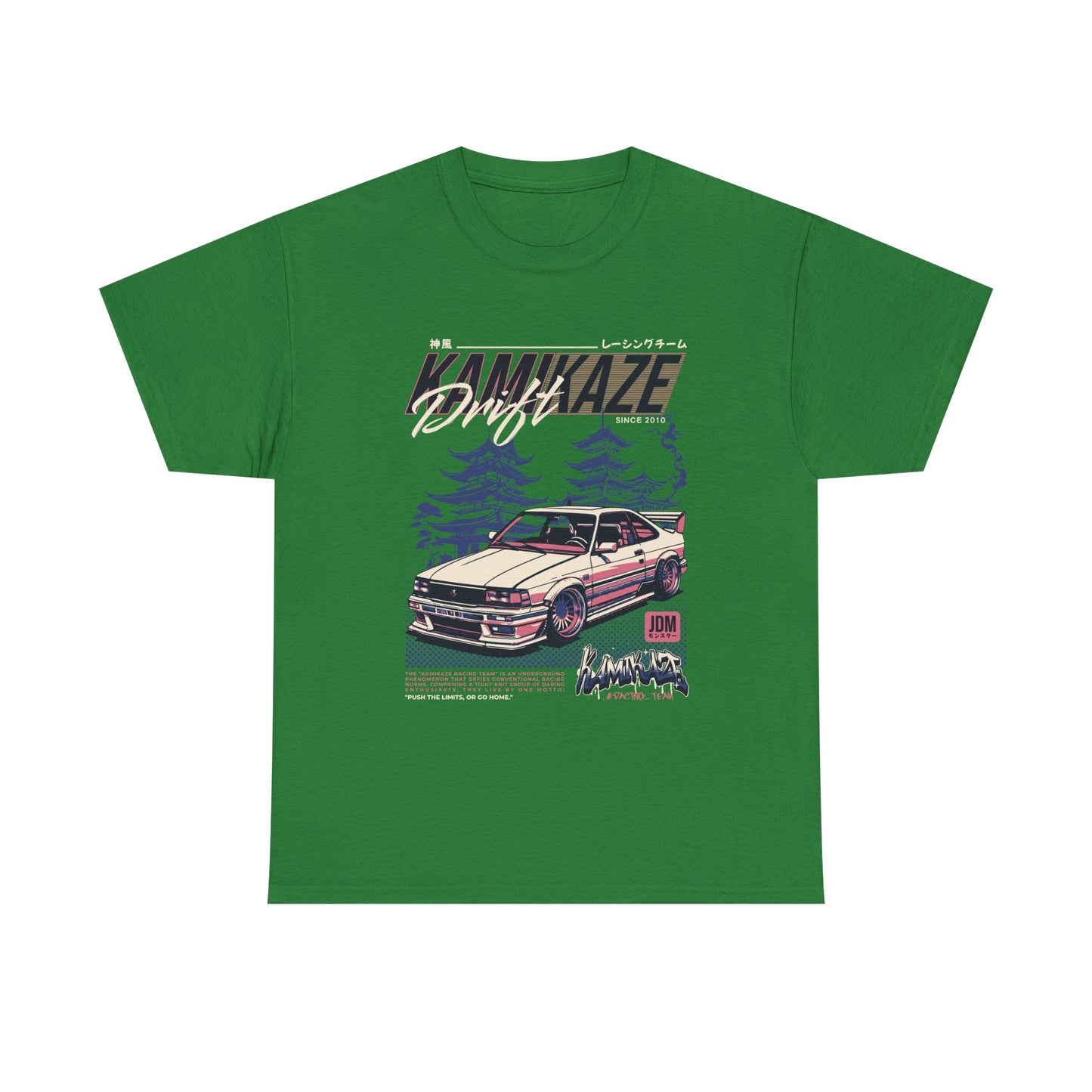 Retro Drift Car Tee - Unisex Heavy Cotton T-Shirt - CreativeRino