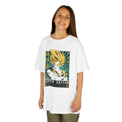 Super Saiyan Kids Heavy Cotton Tee - Fun Anime T-Shirt for Young Fans - CreativeRino