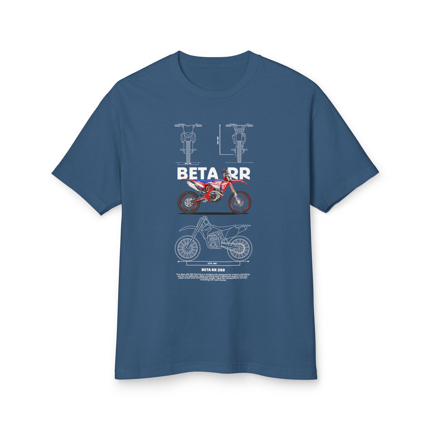 Beta RR 350 Motorcycle Graphic Tee - Unisex Heavyweight Cotton T-Shirt - CreativeRino