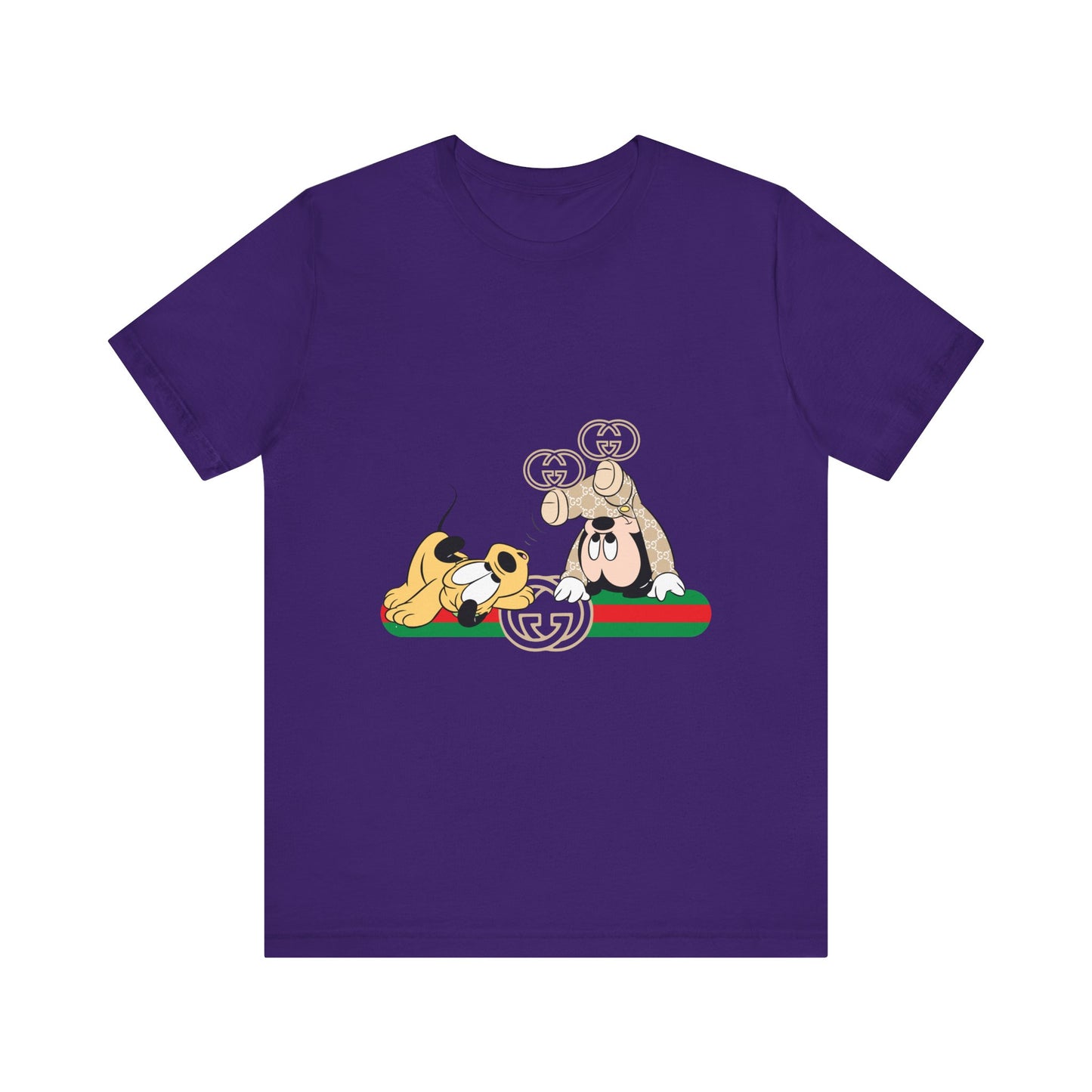 Playful Baby Mickey Mouse Cartoon Gucci Graphic Tee - Fun Unisex Short Sleeve T-shirt - CreativeRino