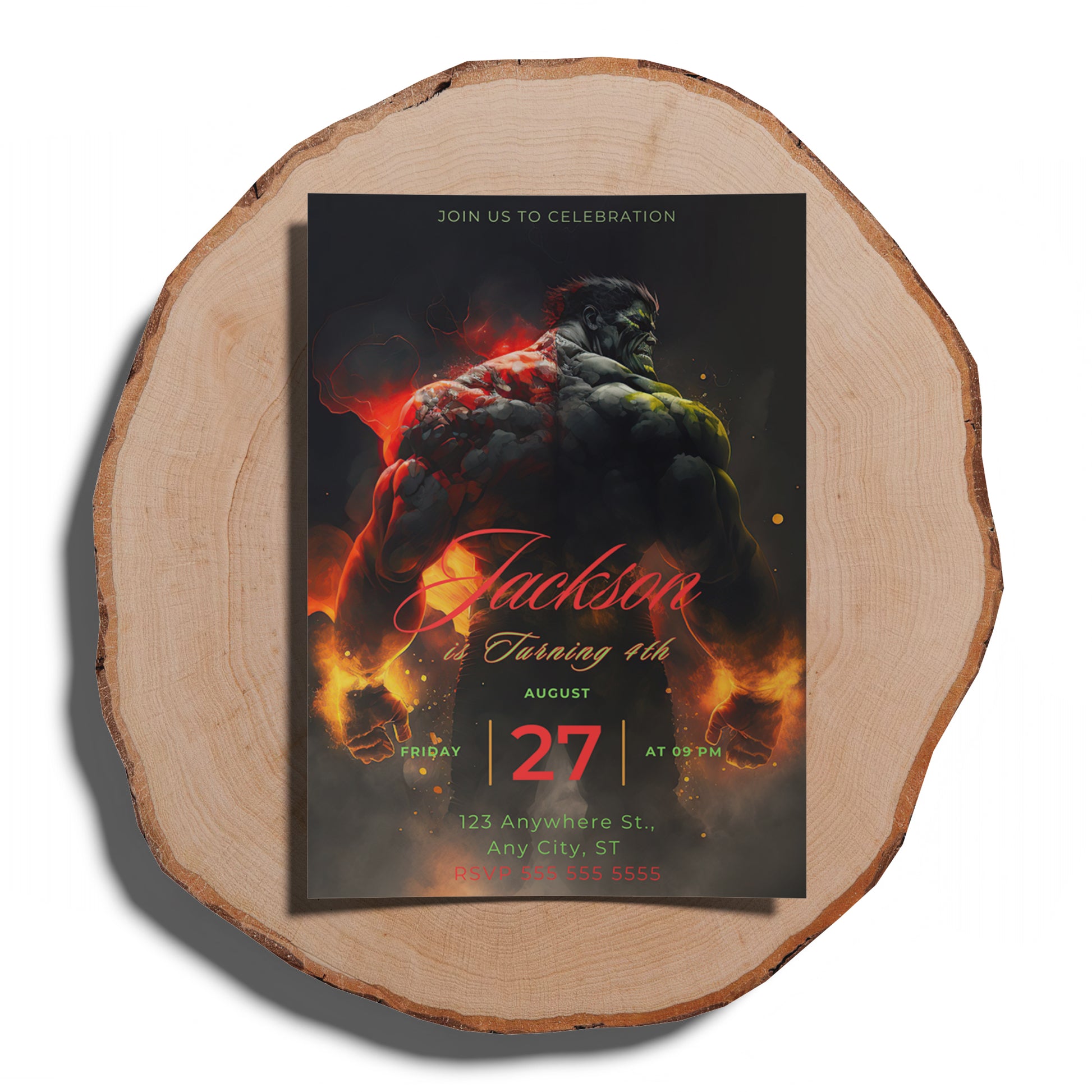 Hulk Birthday Invitation Template - CreativeRino