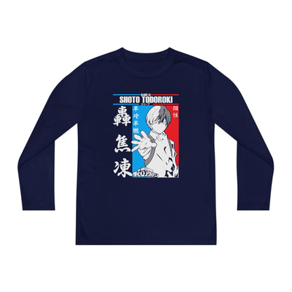 Shoto Todoroki Youth Long Sleeve Tee - My Hero Academia Graphic T-shirt for Anime Fans - CreativeRino