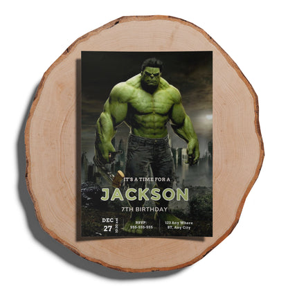 Hulk Birthday Invitation Template - CreativeRino