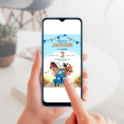 Little Blue Truck Birthday Invitation Template - CreativeRino