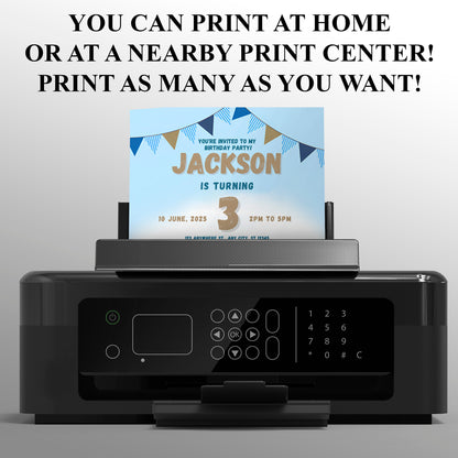 Little Blue Truck Birthday Invitation Template - CreativeRino