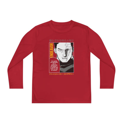 My Hero Academia Youth Long Sleeve Competitor Tee - Endeavor Design for Anime Fans T-shirt - CreativeRino