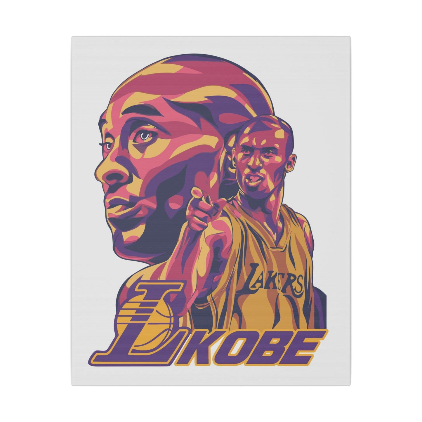 Kobe Bryant Canvas Art - Colorful Stretched Wall Decor - CreativeRino