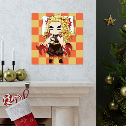 Chibi Anime Character Matte Square Posters - Demon Slayer for Fans - CreativeRino