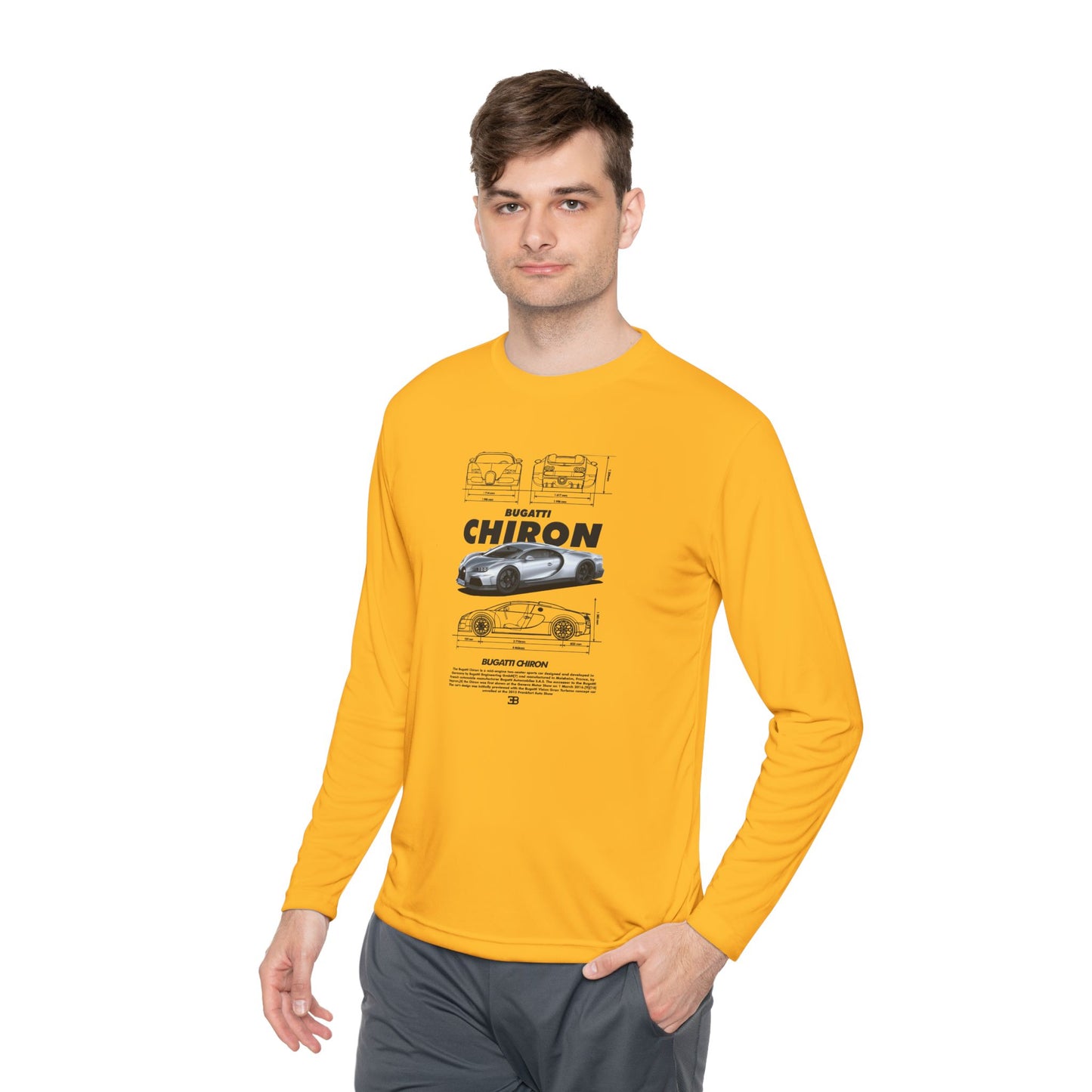 Bugatti Chiron Unisex Lightweight Long Sleeve Tee -  Car T-shirt - CreativeRino