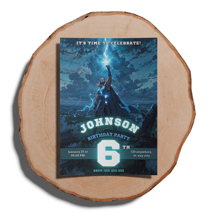 Thor Birthday Invitation Template - CreativeRino