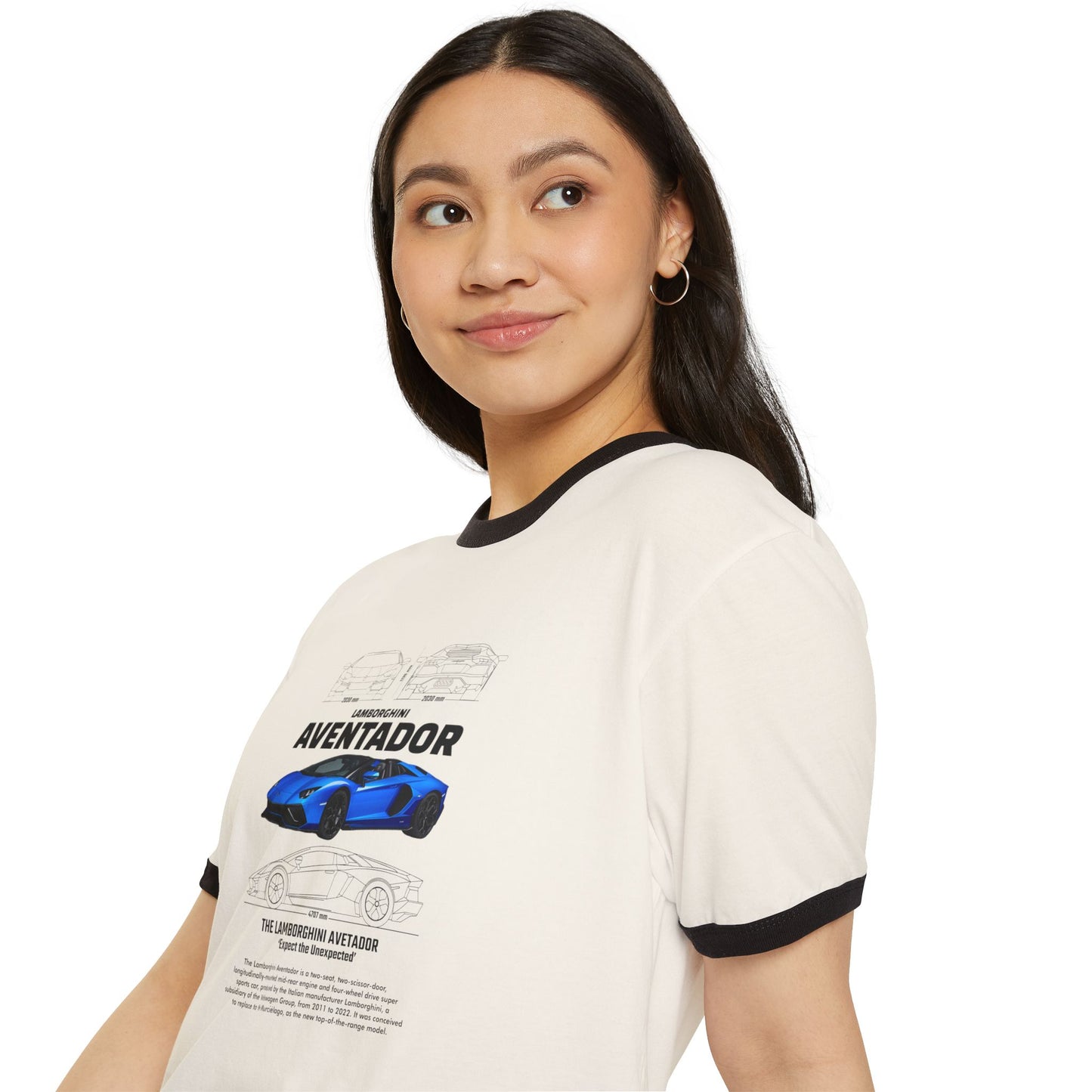 Lamborghini Aventador Unisex Ringer T-Shirt - Car Enthusiast Apparel - CreativeRino