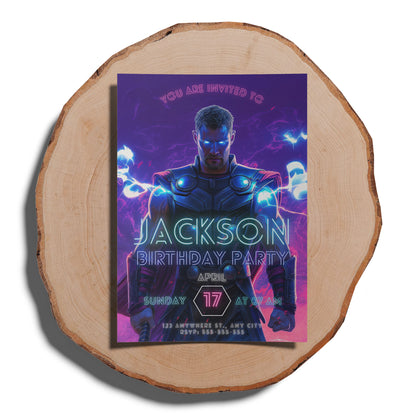 Thor Birthday Invitation Template - CreativeRino