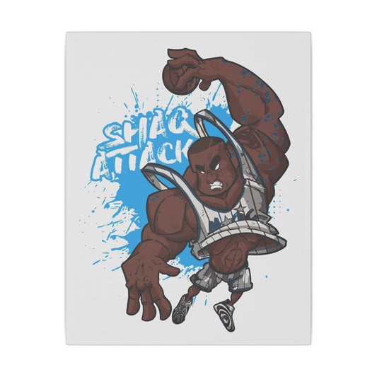 Shaq Attack Canvas Art - Stretched Wall Decor for Basketball Fans - CreativeRino
