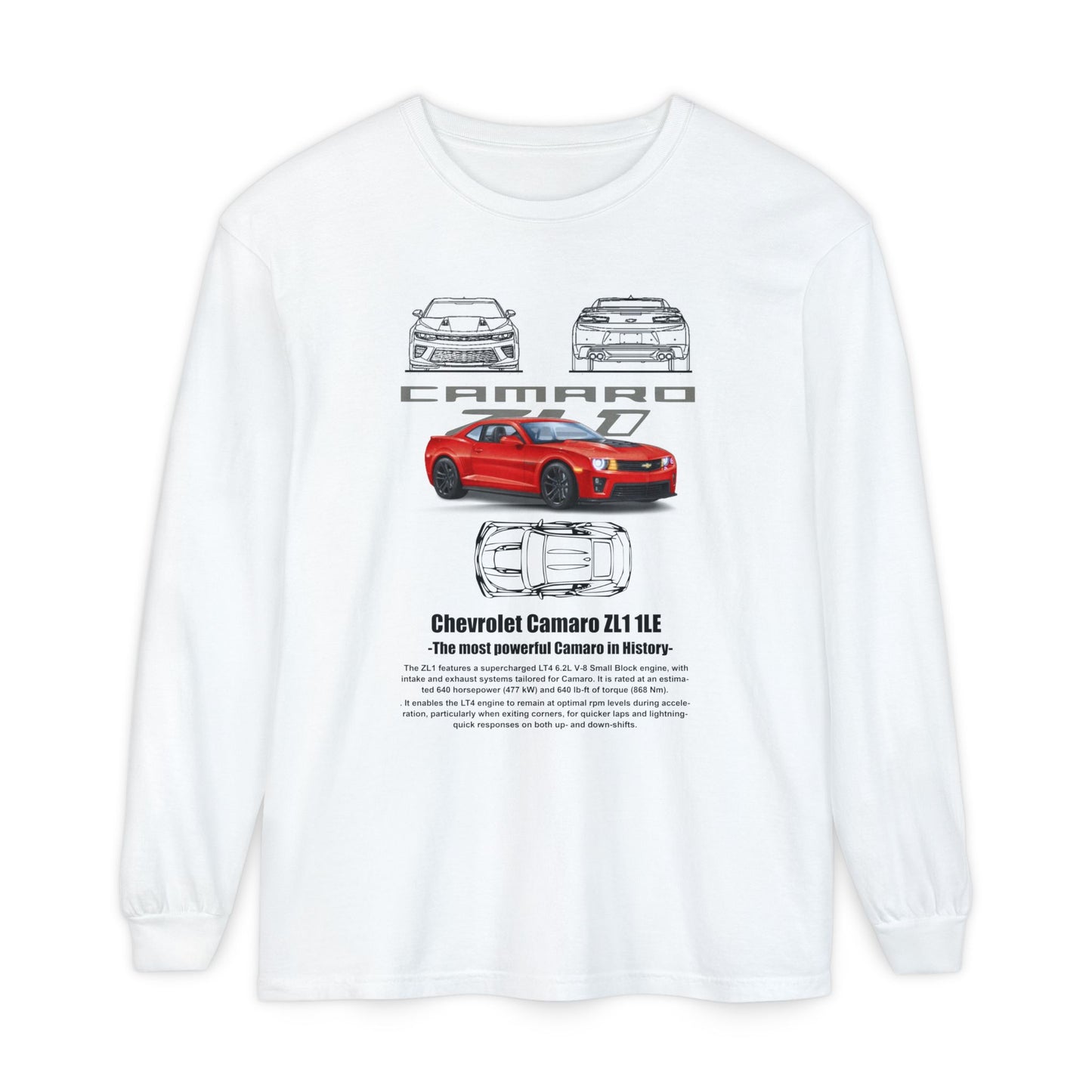 Chevrolet Camaro Long Sleeve T-Shirt for Car Enthusiasts - CreativeRino