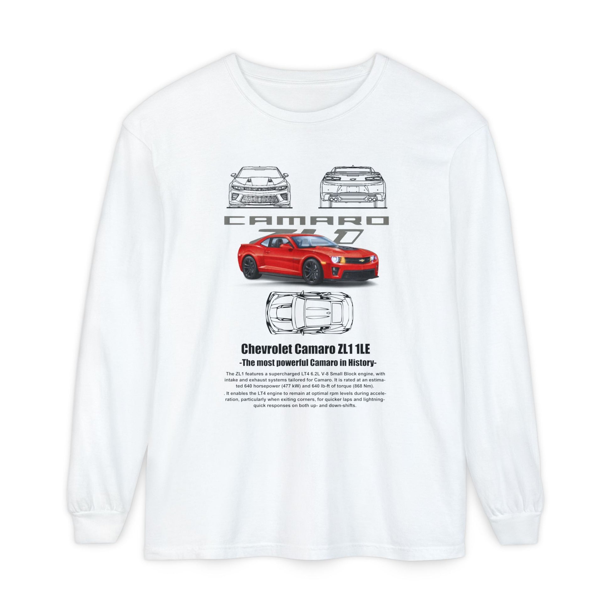 Chevrolet Camaro Long Sleeve T-Shirt for Car Enthusiasts - CreativeRino