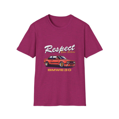 Respect Your Elders BMW E30 Unisex Softstyle T-Shirt - CreativeRino