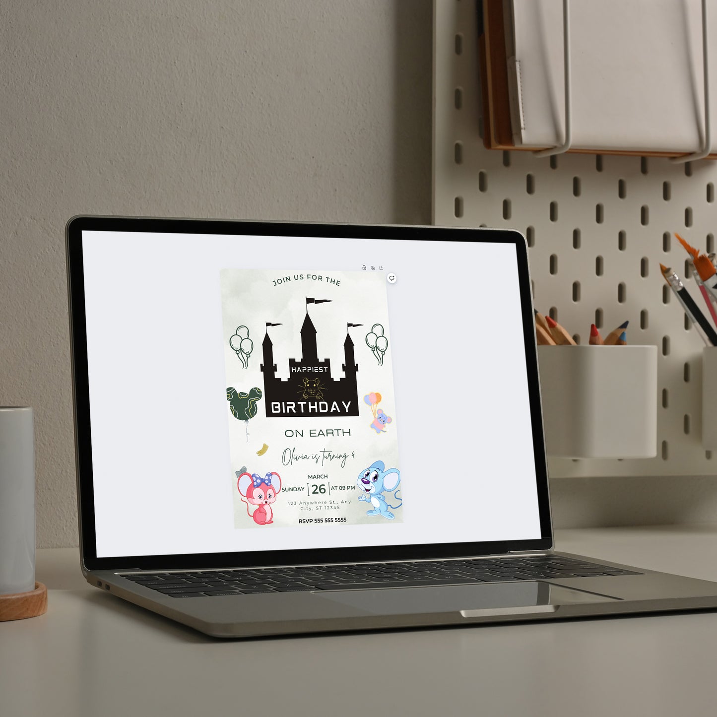 Happiest Birthday On Earth Disneyland Birthday Invitation Template - CreativeRino