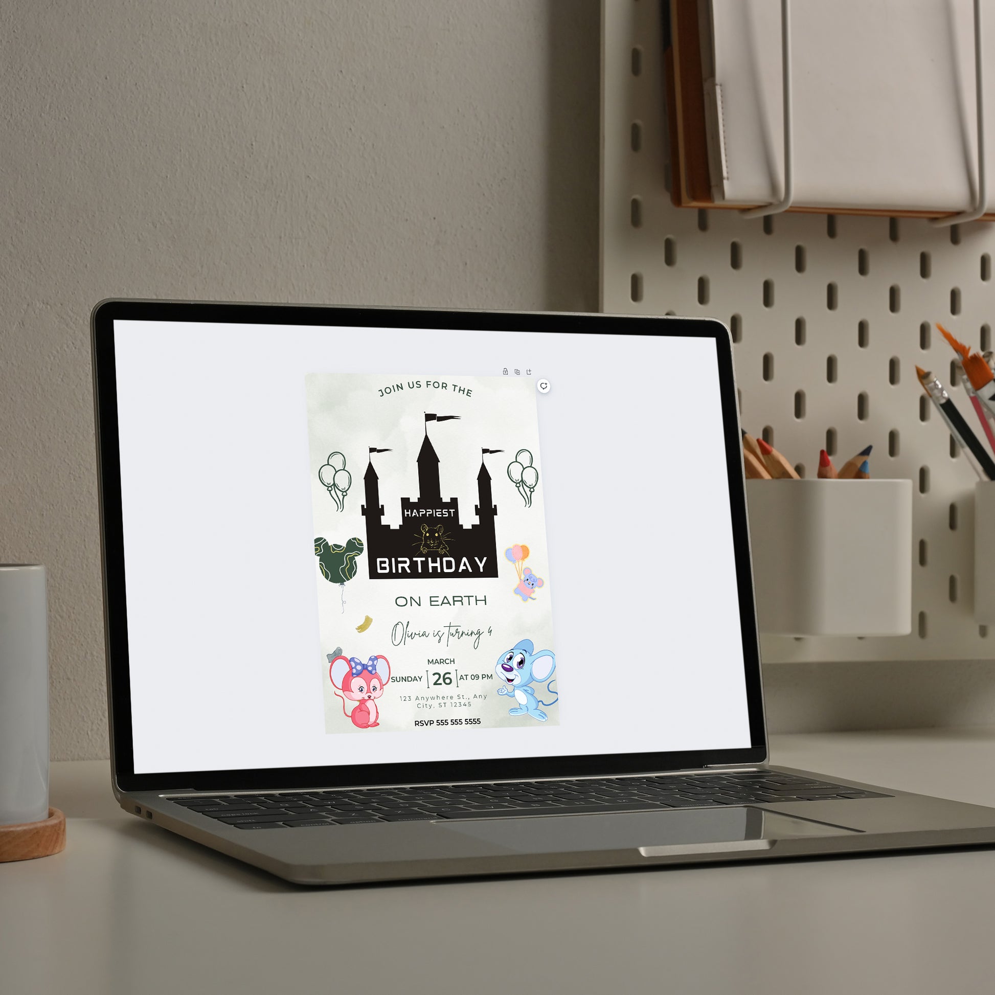 Happiest Birthday On Earth Disneyland Birthday Invitation Template - CreativeRino