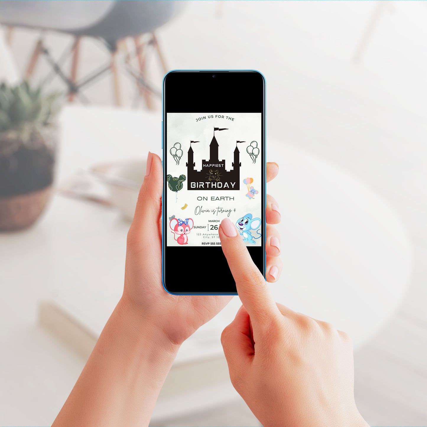 Happiest Birthday On Earth Disneyland Birthday Invitation Template - CreativeRino