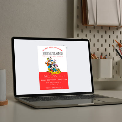 Happiest Birthday On Earth Disneyland Birthday Invitation Template - CreativeRino