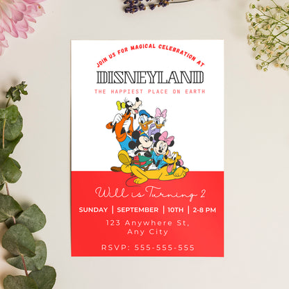 Happiest Birthday On Earth Disneyland Birthday Invitation Template - CreativeRino