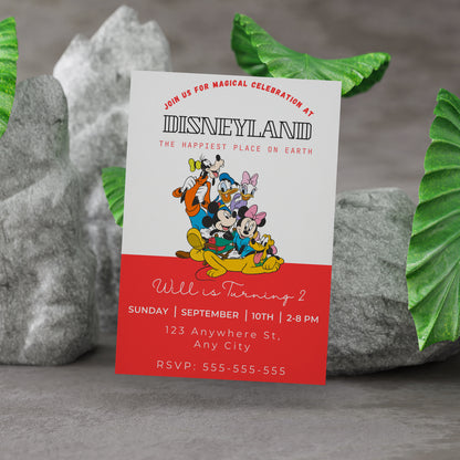 Happiest Birthday On Earth Disneyland Birthday Invitation Template - CreativeRino