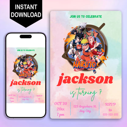 Naruto Birthday Invitation Template - CreativeRino