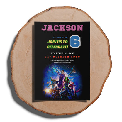 Guardians of the Galaxy Birthday Invitation Template - CreativeRino