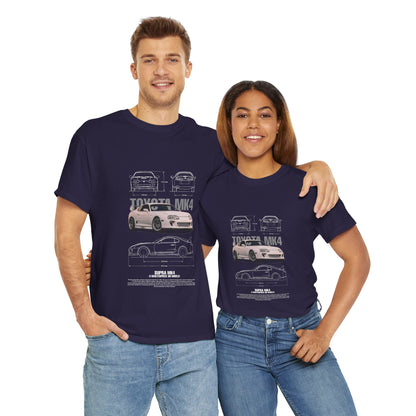 Toyota MK4 Supra Unisex Heavy Cotton Tee - Car Enthusiast Graphic T-shirt - CreativeRino