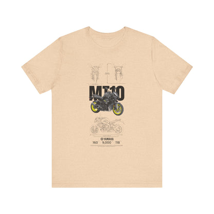 Yamaha MT 10 Motorcycle Tee - Unisex Jersey Short Sleeve T-shirt for Riders - CreativeRino