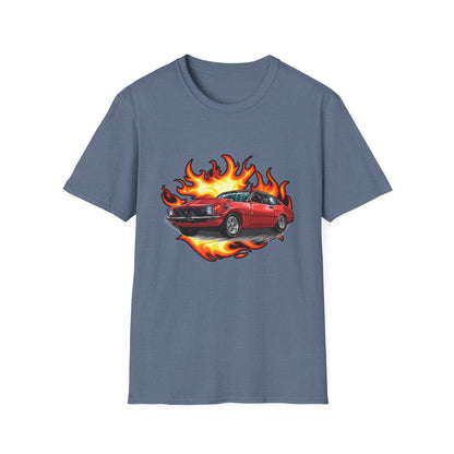 Retro Car Flames Unisex T-Shirt - CreativeRino