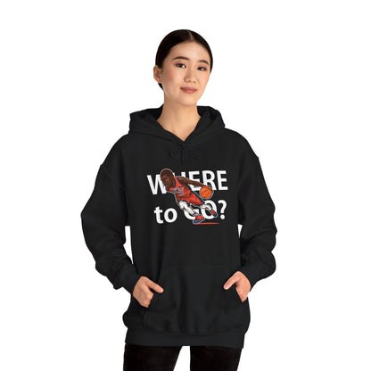 Basketball 'Where to Go?' Unisex Heavy Blend™ Hooded Sweatshirt - CreativeRino