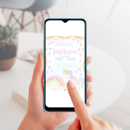 Unicorn Birthday Invitation Template - CreativeRino