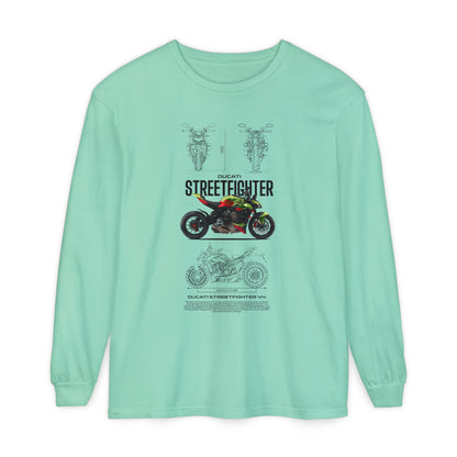 Ducati Streetfighter Long Sleeve T-Shirt - Retro Motorcycle Graphic T-shirt - CreativeRino
