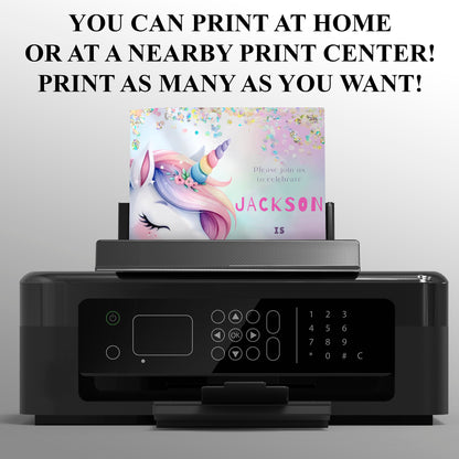 Unicorn Birthday Invitation Template - CreativeRino