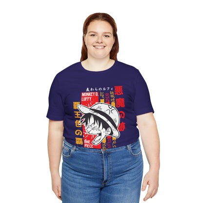 One Piece Luffy Graphic Tee – Unisex Jersey T-shirt for Anime Fans - CreativeRino
