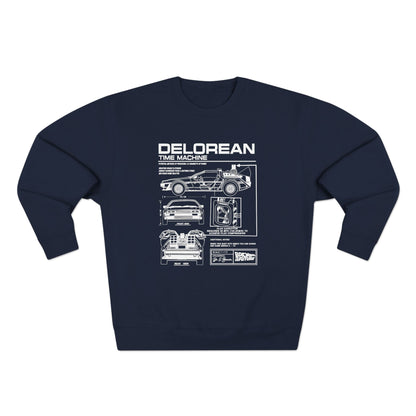 Delorean Time Machine Unisex Crewneck Sweatshirt - Retro Movie Apparel - CreativeRino