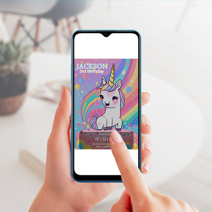 Unicorn Birthday Invitation Template - CreativeRino