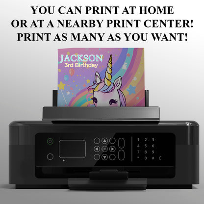 Unicorn Birthday Invitation Template - CreativeRino