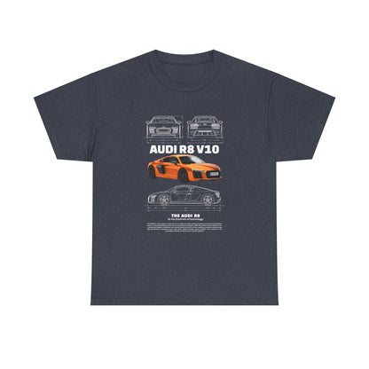 AUDI R8 V10 Car Graphic Tee - Unisex Heavy Cotton Tee for Auto Enthusiasts - CreativeRino