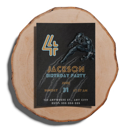 Black Panther Birthday Invitation Template - CreativeRino